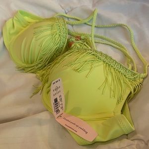 Victoria’s Secret Lime Green Fringe Bikini Top
